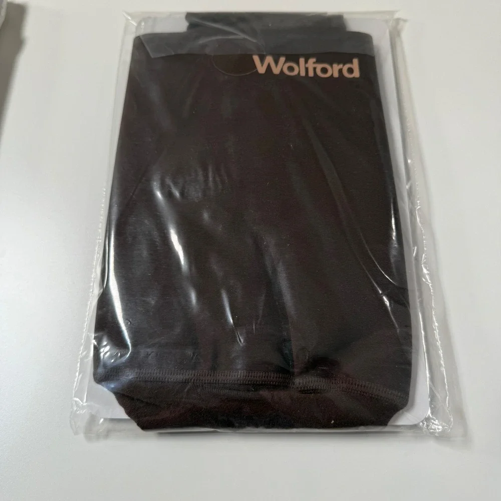Wolford Fatal High Waist Tights Womens Medium Umber Brown 50 Den Sculpting New
